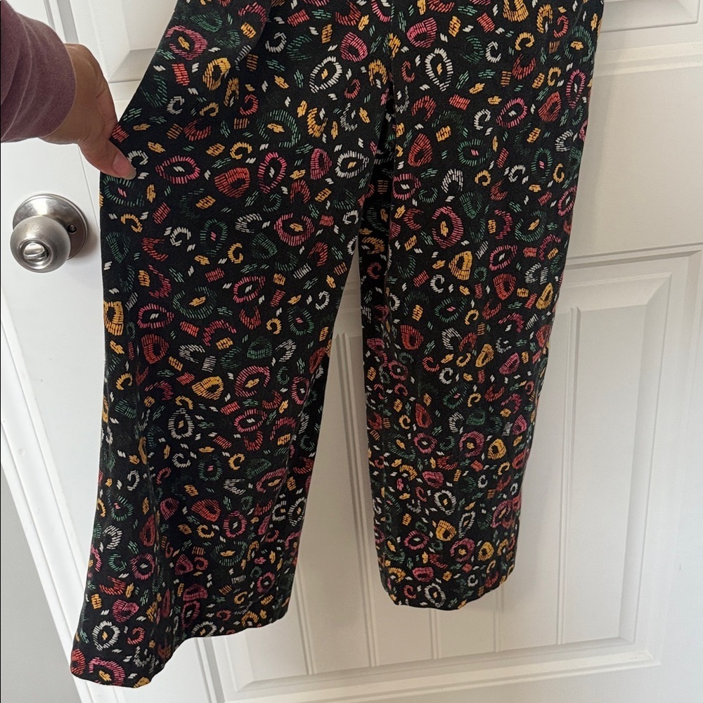 Anthropologie Farm Rio - Cropped Adventure Jumpsuit Overalls Wide Leg - Size XS - Picture 5 of 9